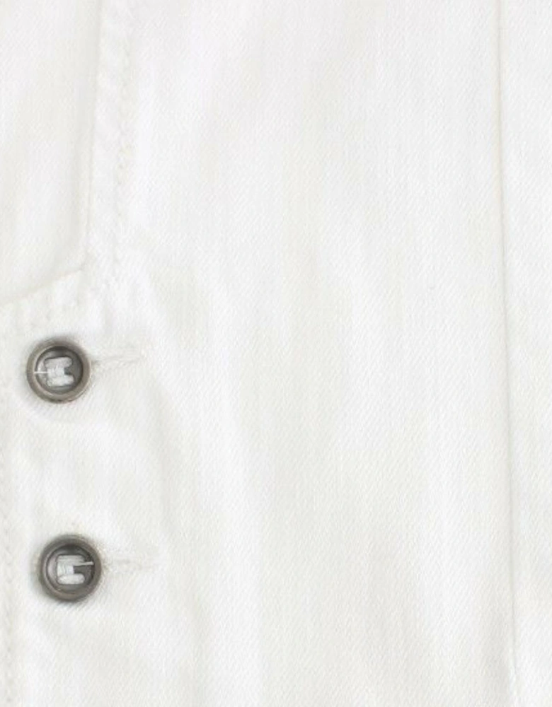 Cropped Cotton Jeans with Logo Details Women - White Jeans