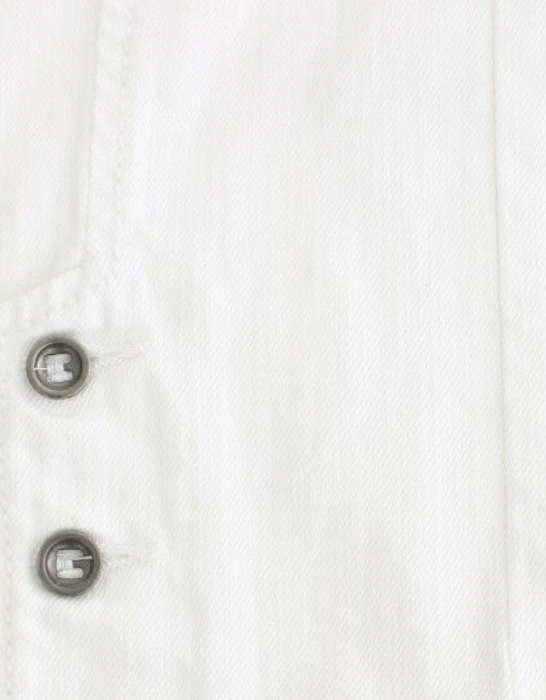 Cropped Cotton Jeans with Logo Details Women - White Jeans