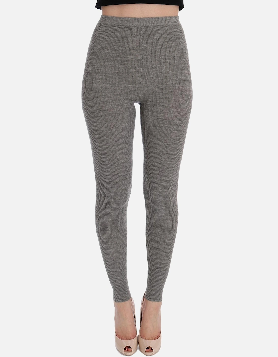 Dolce Gabbana Ribbed Wool Leggings Women - Gray Pantyhose, 6 of 5