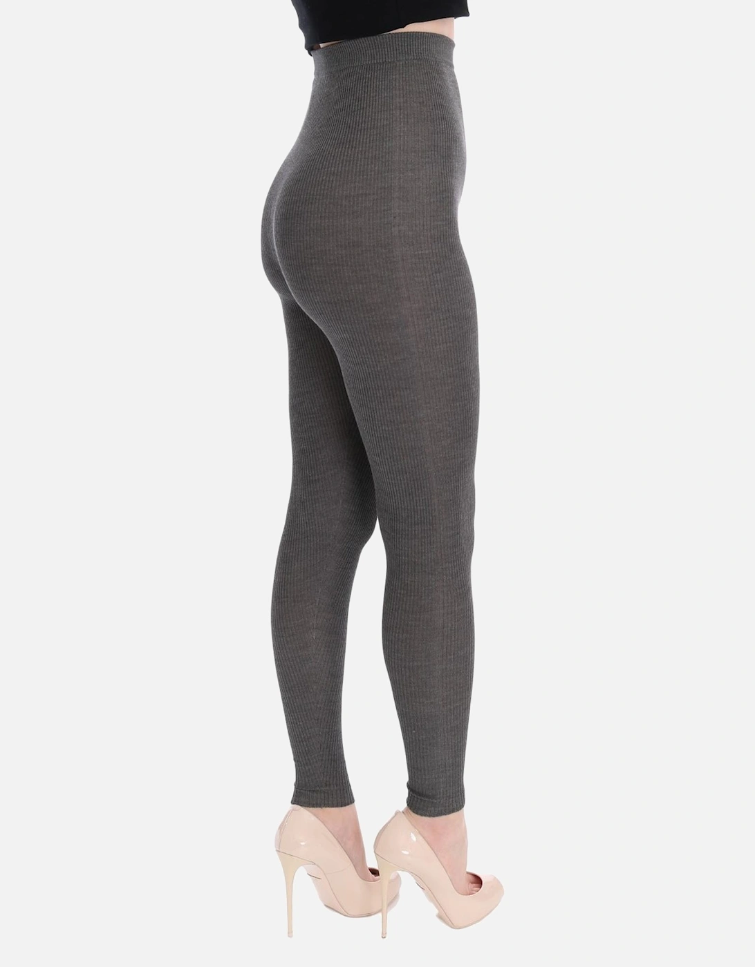 Dolce Gabbana Ribbed Wool Leggings Women - Gray Pantyhose
