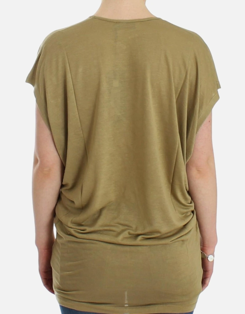 Graphic Print Silk TShirt Women - Green T-Shirts
