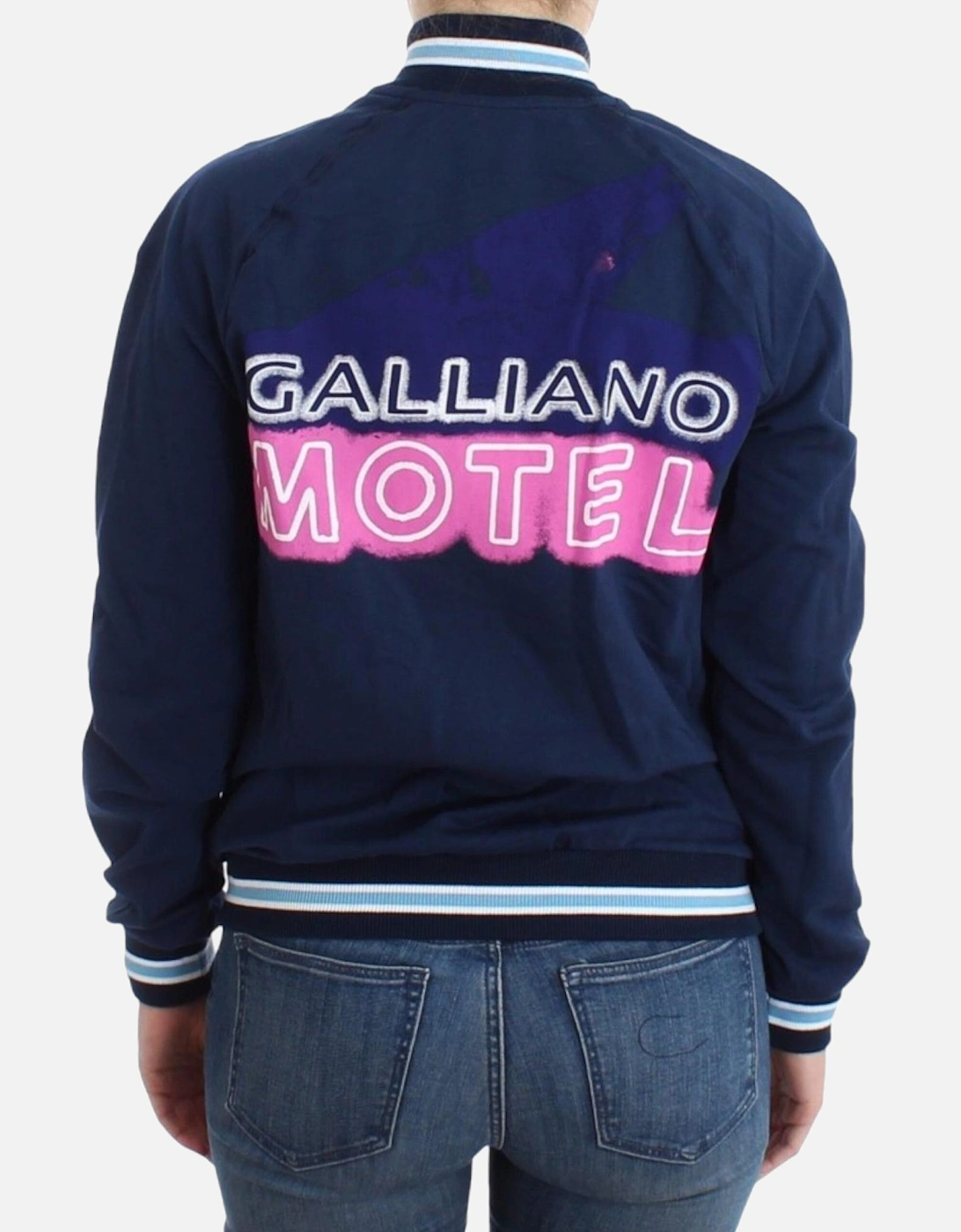 ZipUp Knit Track Jacket Navy Blue Women Sweaters