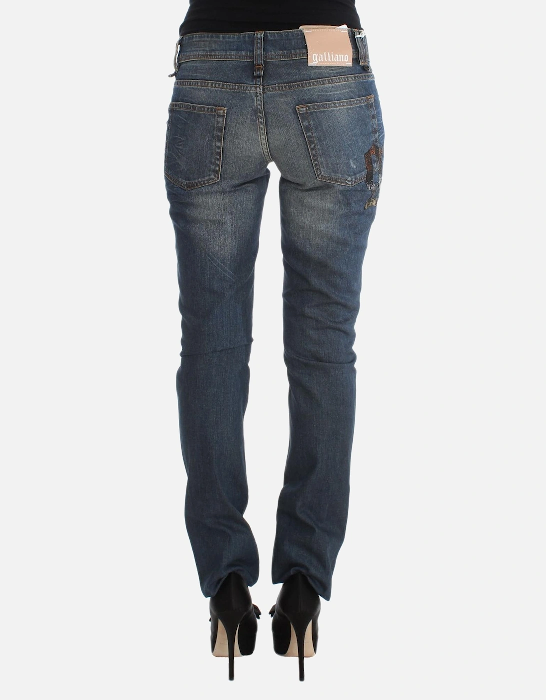 MidRise Straight Jeans Distressed Denim Women - Blue Jeans