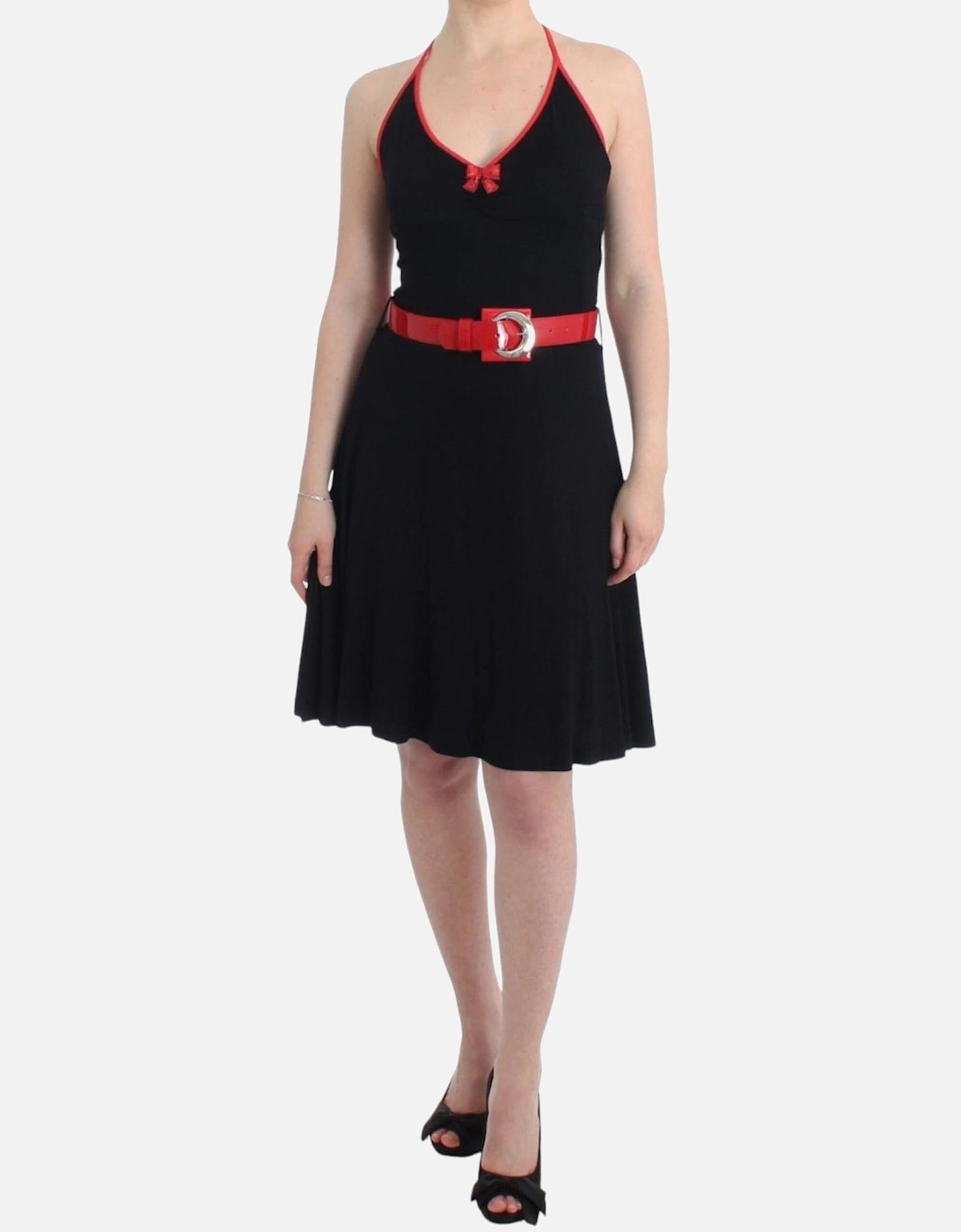 Halter Neck Aline Dress Women - Black Dresses, 6 of 5