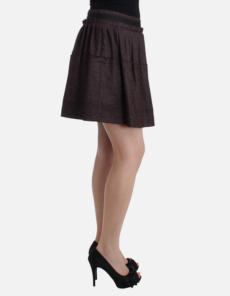 Metallic Knit Mini Skirt Women - Purple