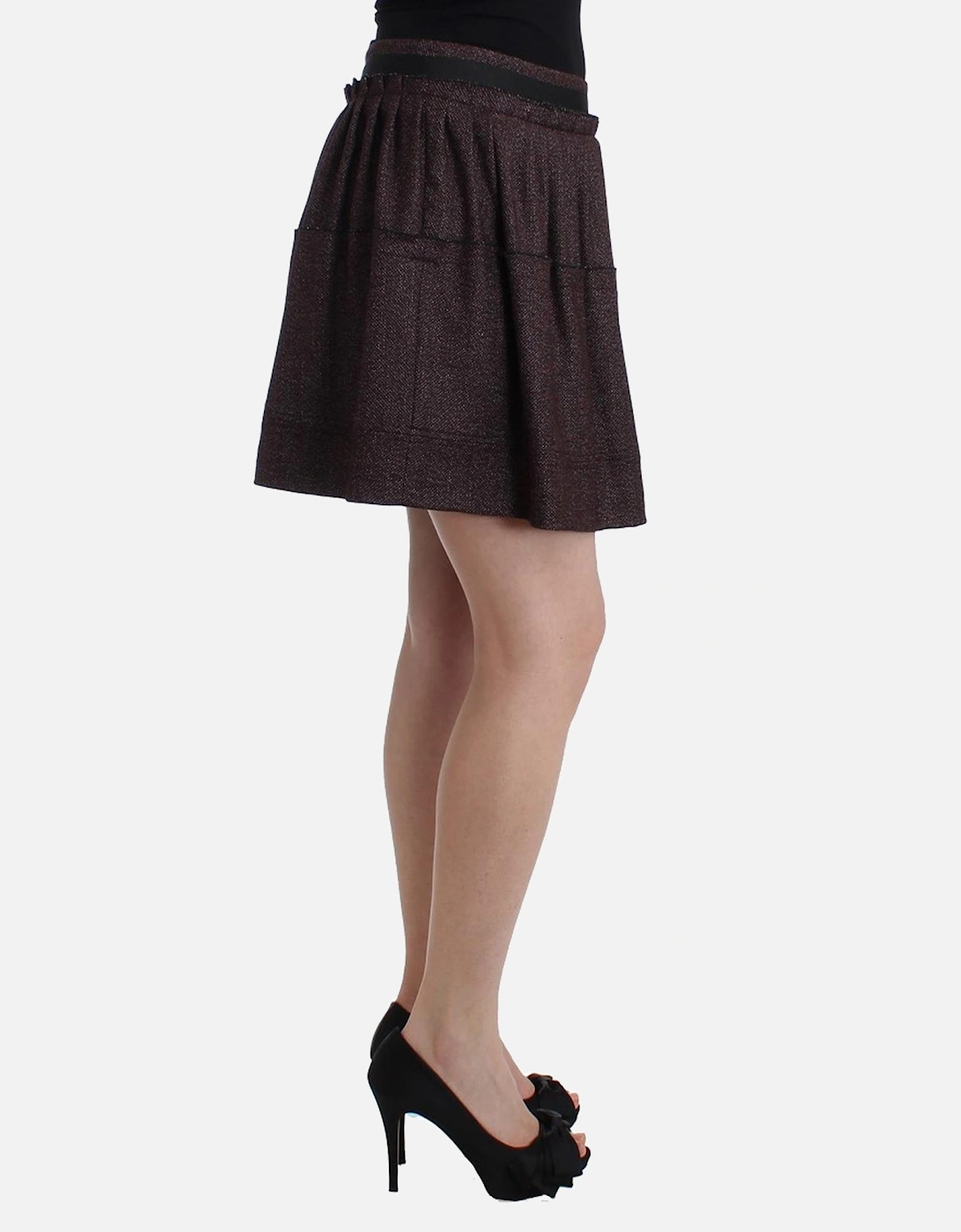 Metallic Knit Mini Skirt Women - Purple