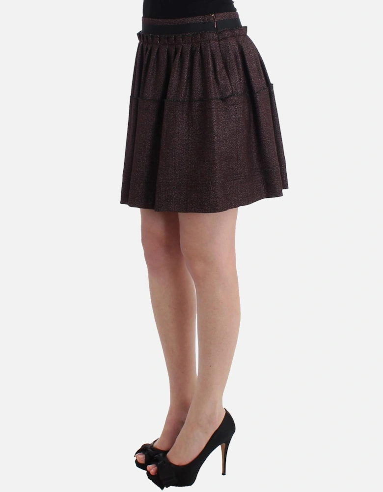 Metallic Knit Mini Skirt Women - Purple