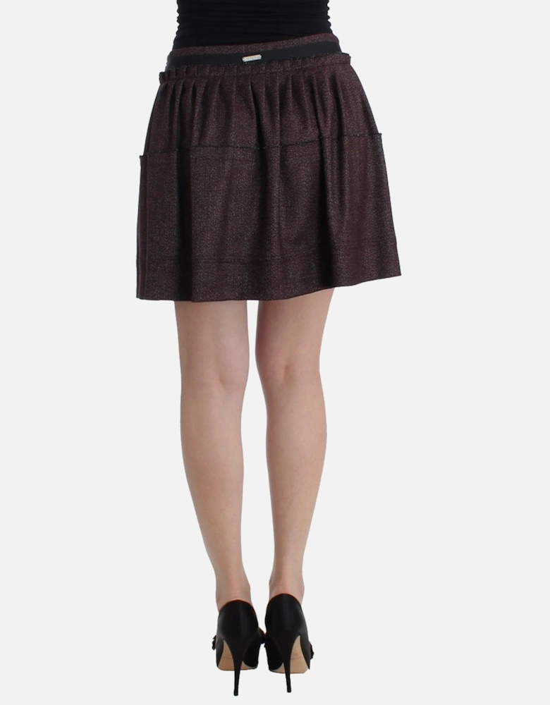 Metallic Knit Mini Skirt Women - Purple