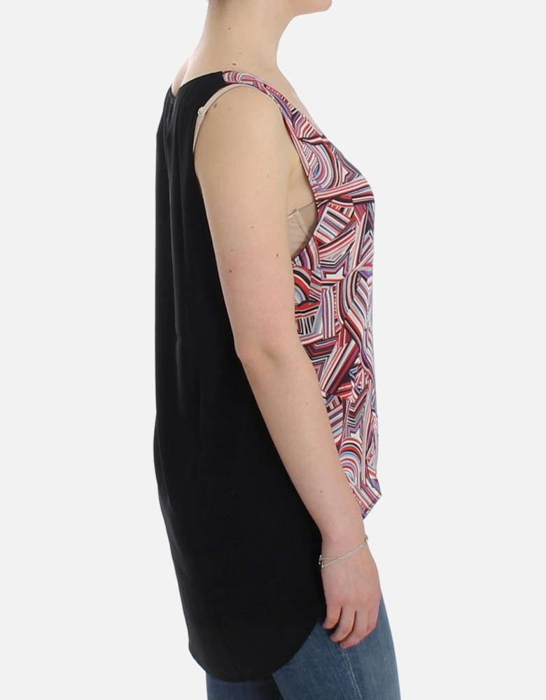 Sleeveless Multicolor Logo Detail T-Shirt Women