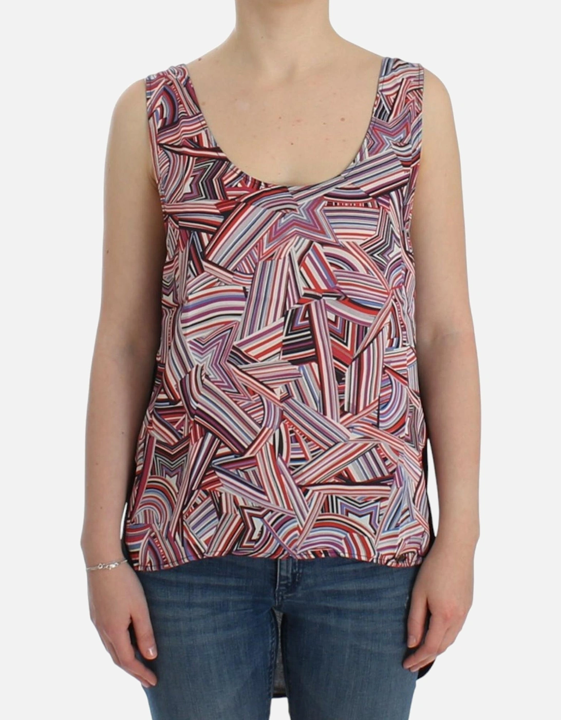Sleeveless Multicolor Logo Detail T-Shirt Women, 7 of 6
