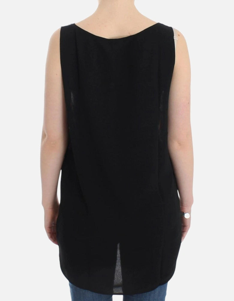 Sleeveless Multicolor Logo Detail T-Shirt Women