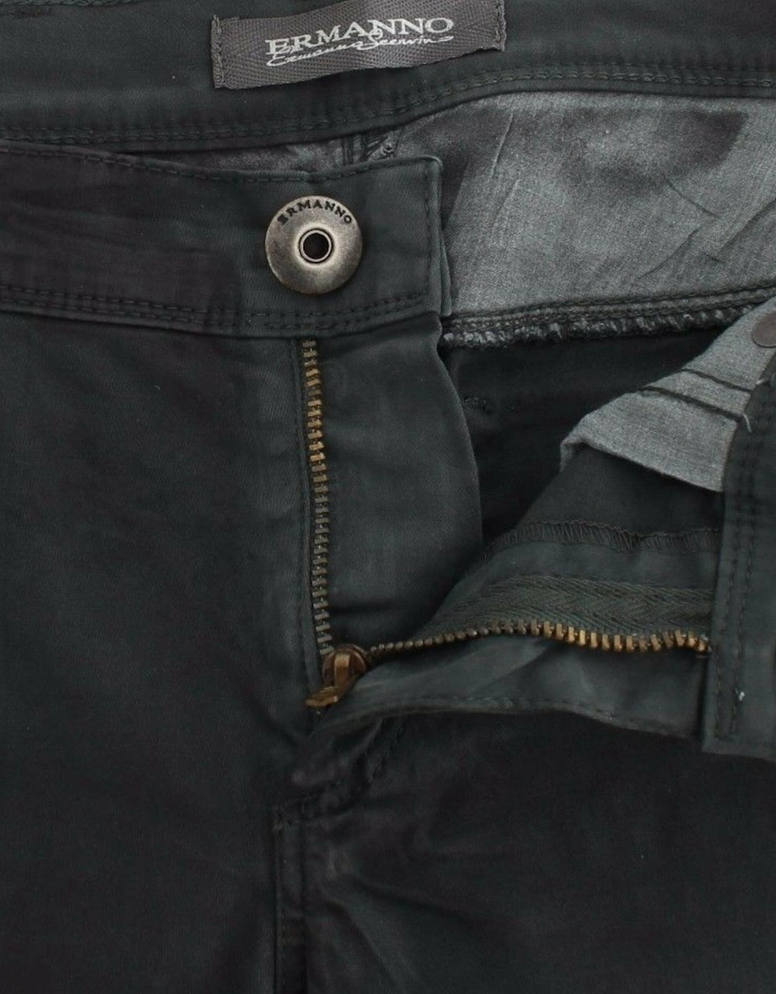 Slim Straight Leg Jeans with Logo Details Women - Green Jeans