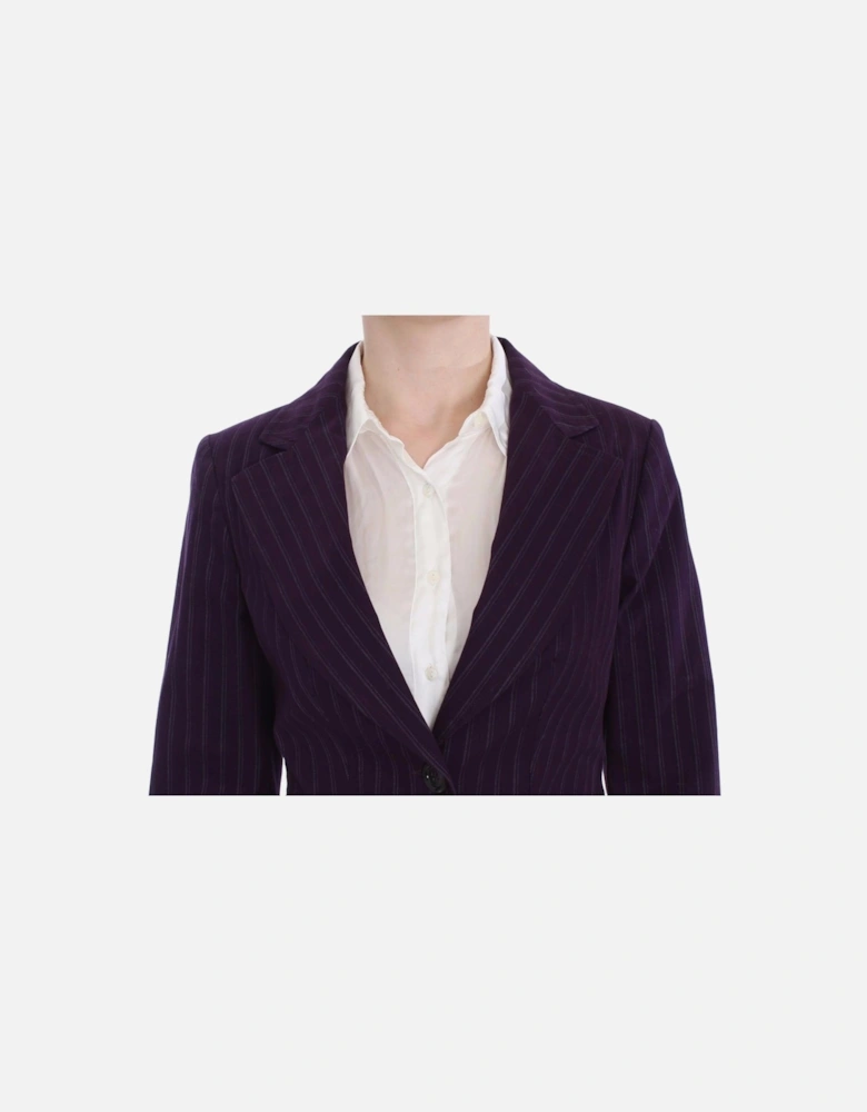Pinstripe Pantsuit Purple Women Suits