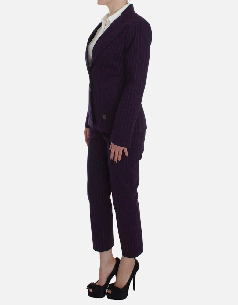 Pinstripe Pantsuit Purple Women Suits