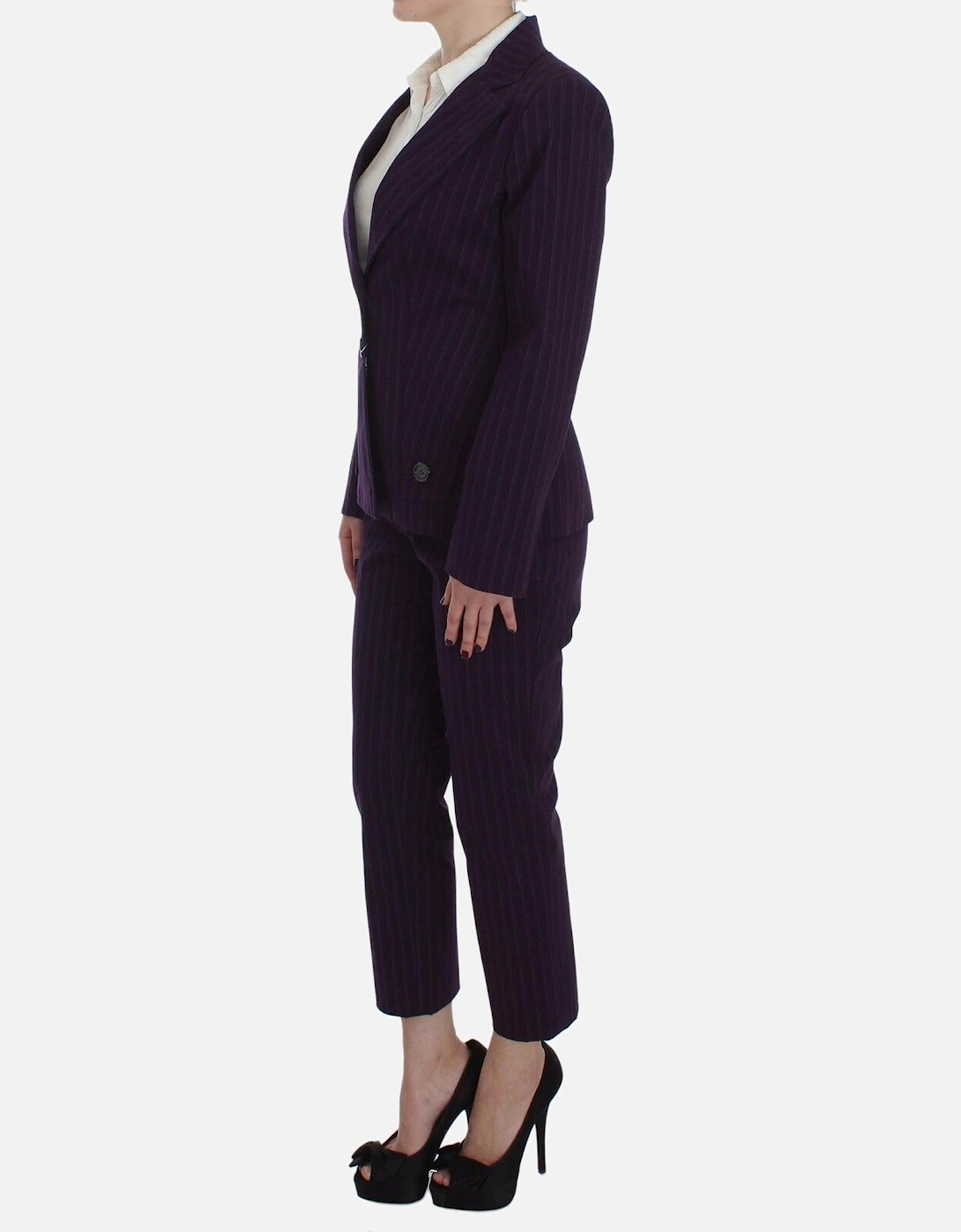 Pinstripe Pantsuit Purple Women Suits
