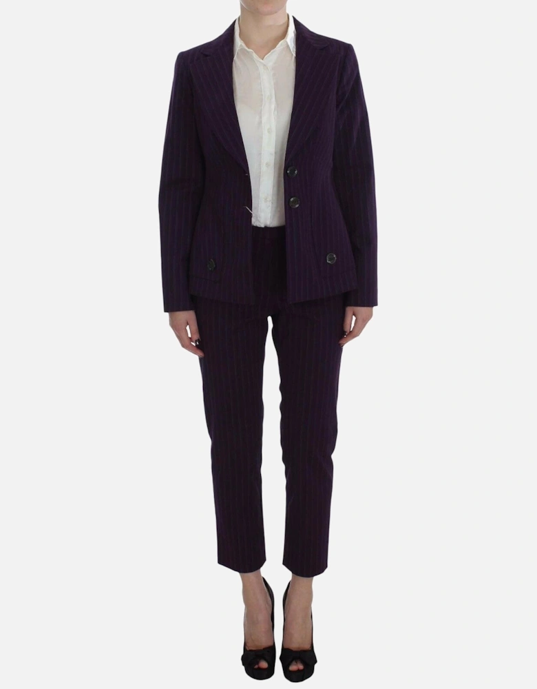 Pinstripe Pantsuit Purple Women Suits