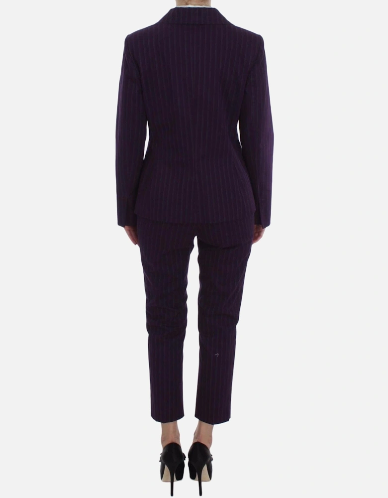 Pinstripe Pantsuit Purple Women Suits