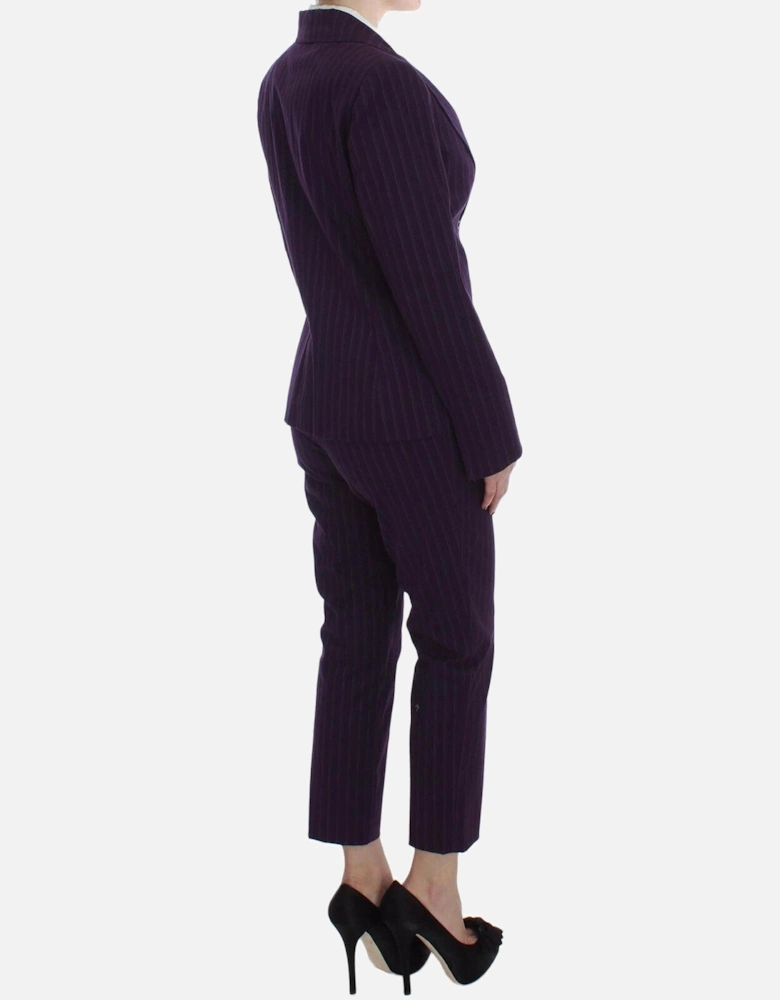 Pinstripe Pantsuit Purple Women Suits