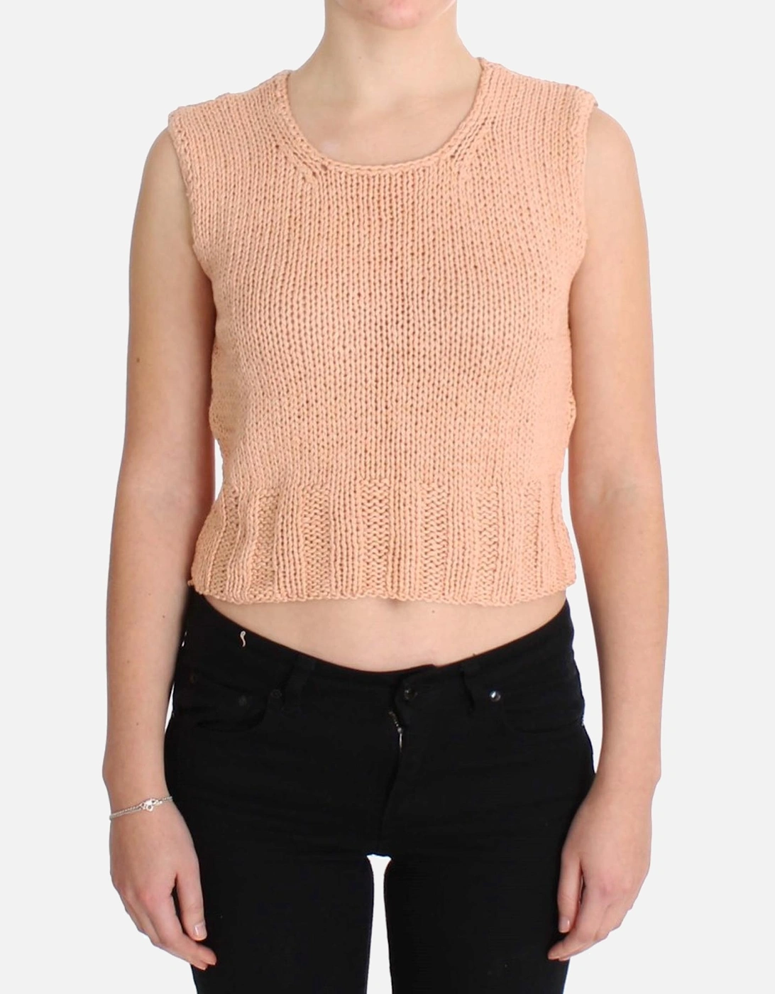 Peach Knit Sleeveless Crop Top Women - Pink Sweaters, 7 of 6