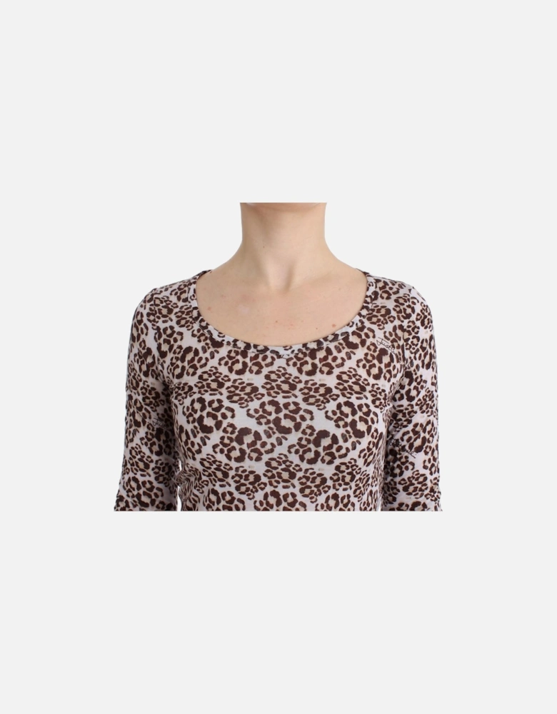 Leopard Print Long Sleeve Top Women - Brown T-Shirts