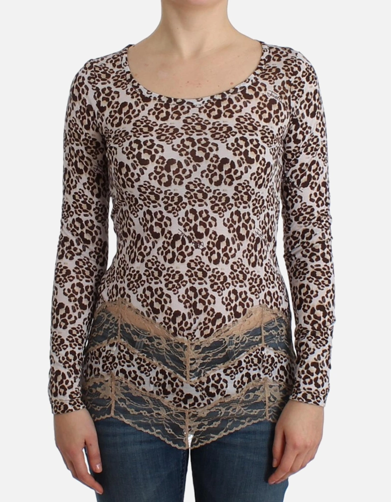 Leopard Print Long Sleeve Top Women - Brown T-Shirts