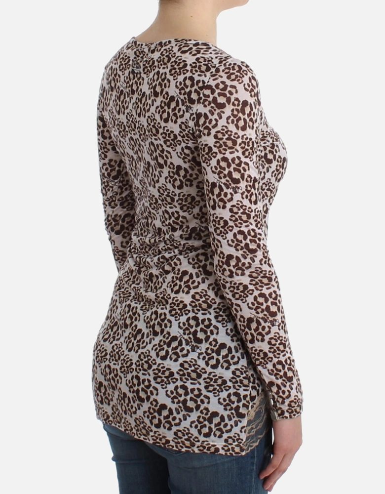 Leopard Print Long Sleeve Top Women - Brown T-Shirts