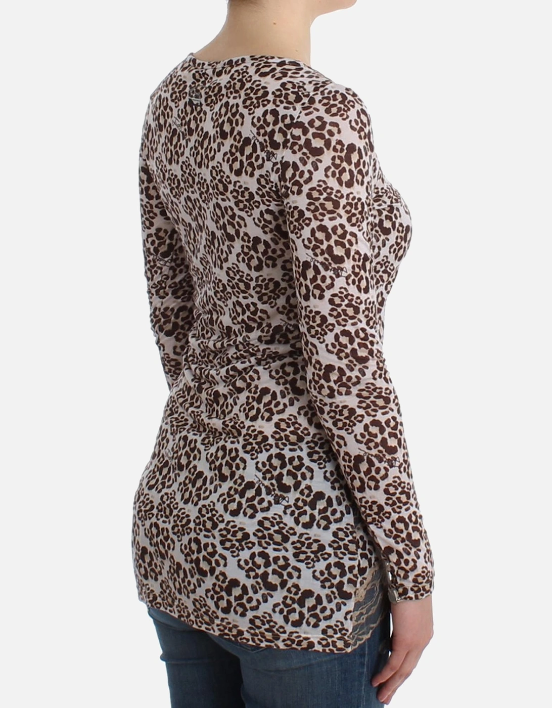Leopard Print Long Sleeve Top Women - Brown T-Shirts