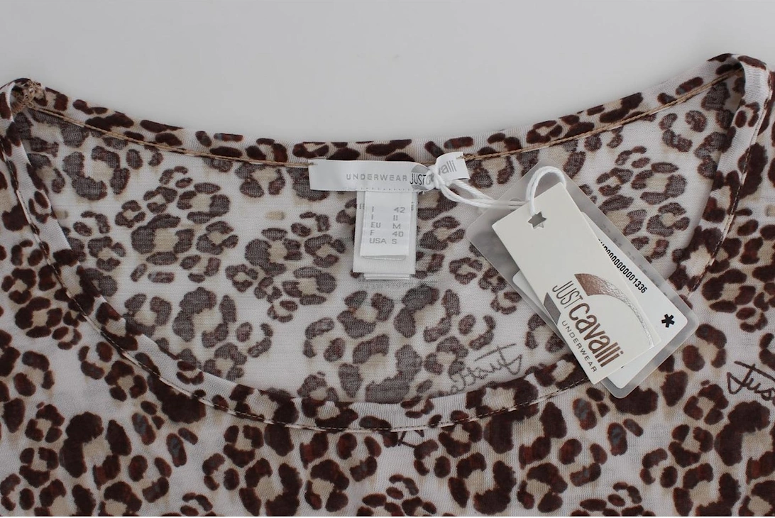 Leopard Print Long Sleeve Top Women - Brown T-Shirts