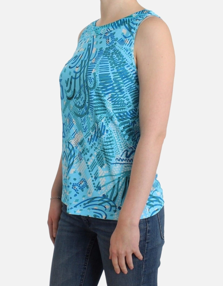 Abstract Print Sleeveless Top Women - Blue T-Shirts