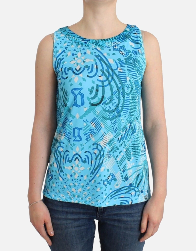 Abstract Print Sleeveless Top Women - Blue T-Shirts