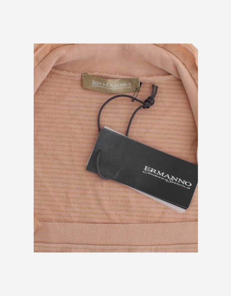 Ribbed Knit Pullover Sweater Women - Orange