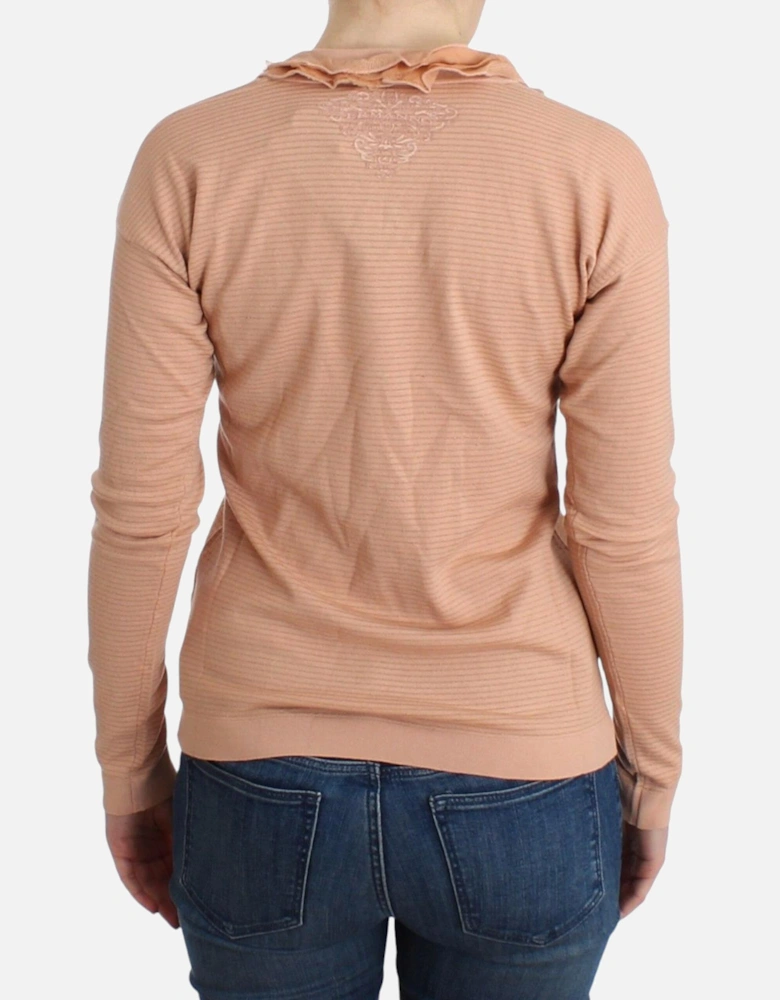 Ribbed Knit Pullover Sweater Women - Orange