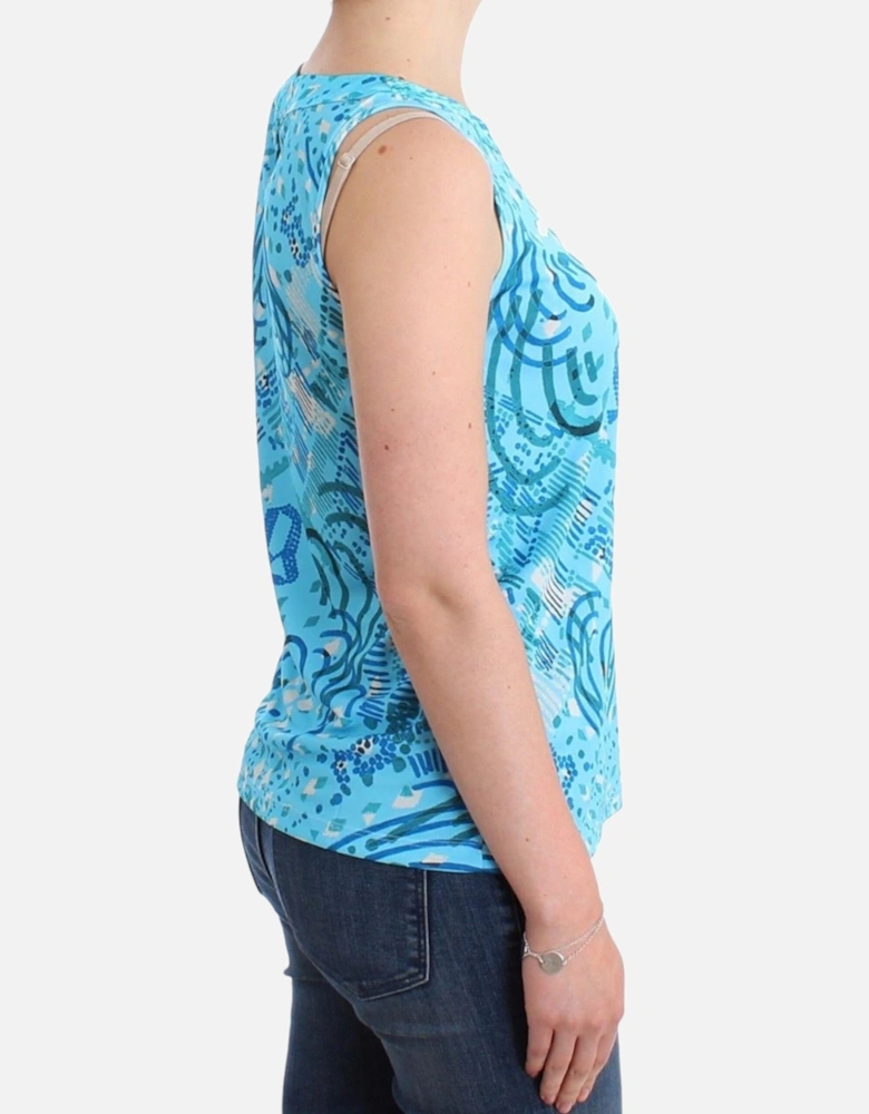 Abstract Print Sleeveless Top Women - Blue T-Shirts
