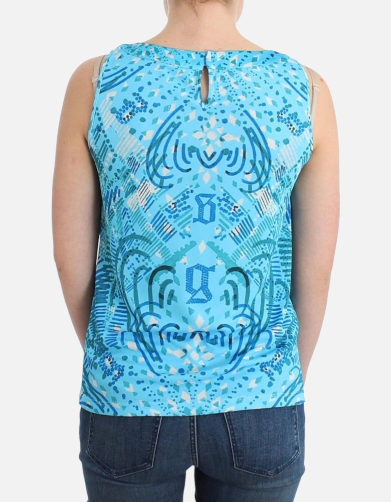 Abstract Print Sleeveless Top Women - Blue T-Shirts