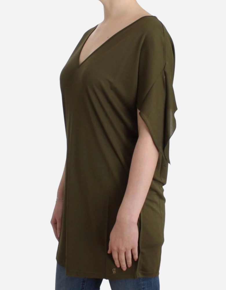 Tunic Top Relaxed Fit VNeck Women - Green T-Shirts