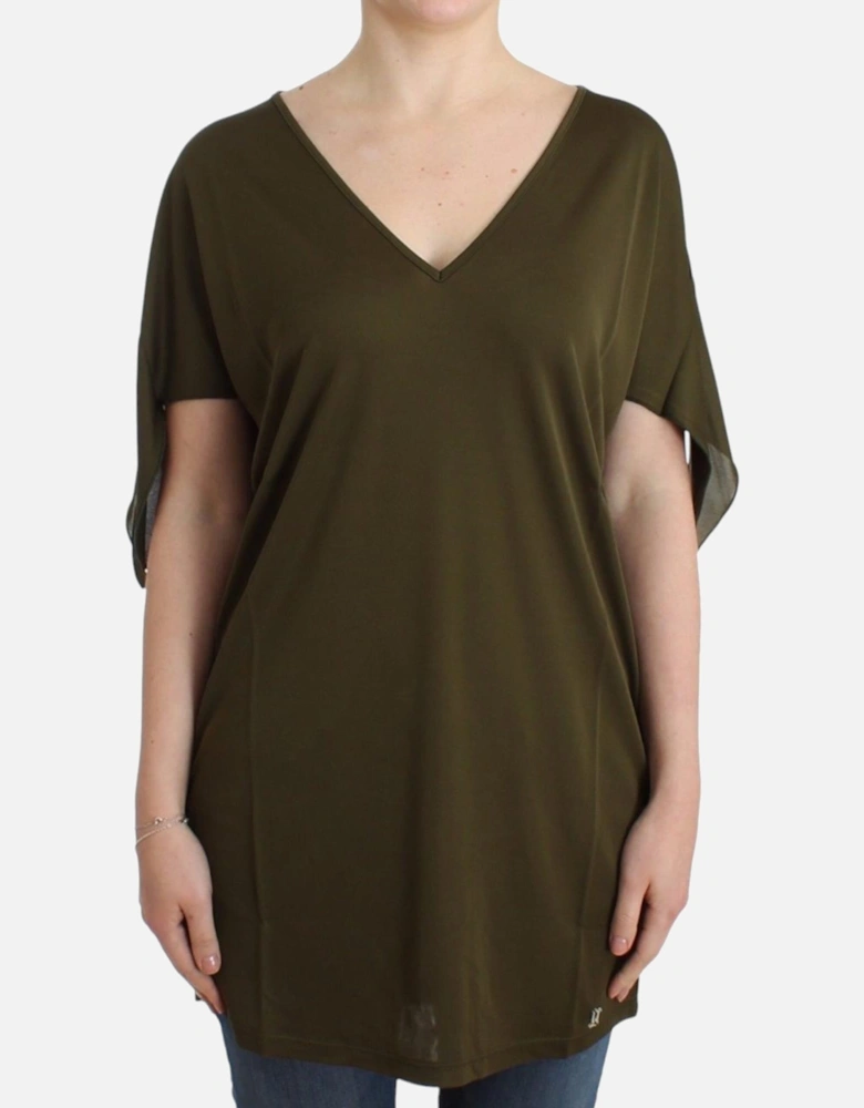 Tunic Top Relaxed Fit VNeck Women - Green T-Shirts