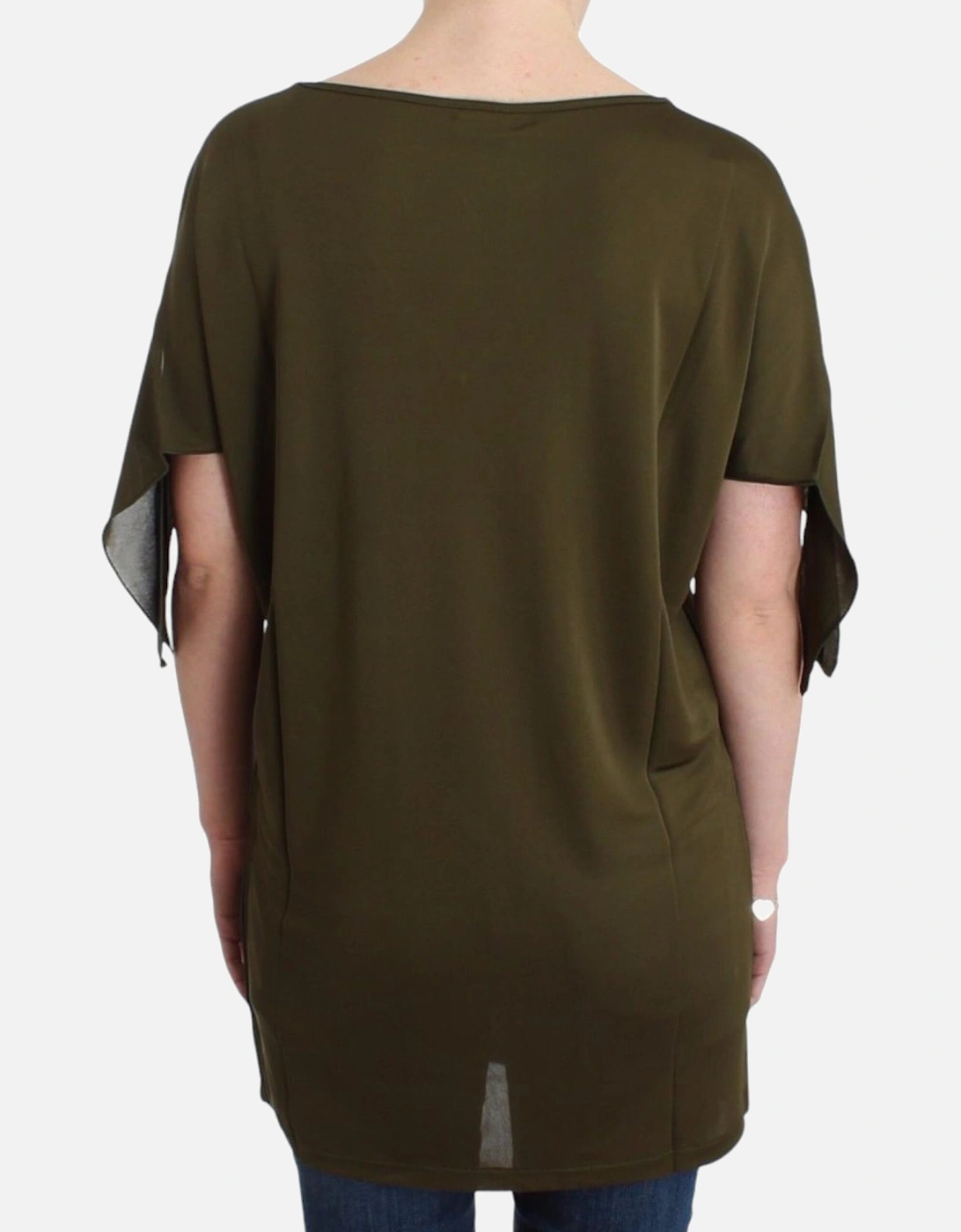 Tunic Top Relaxed Fit VNeck Women - Green T-Shirts