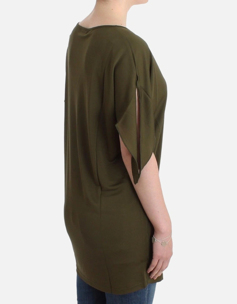 Tunic Top Relaxed Fit VNeck Women - Green T-Shirts