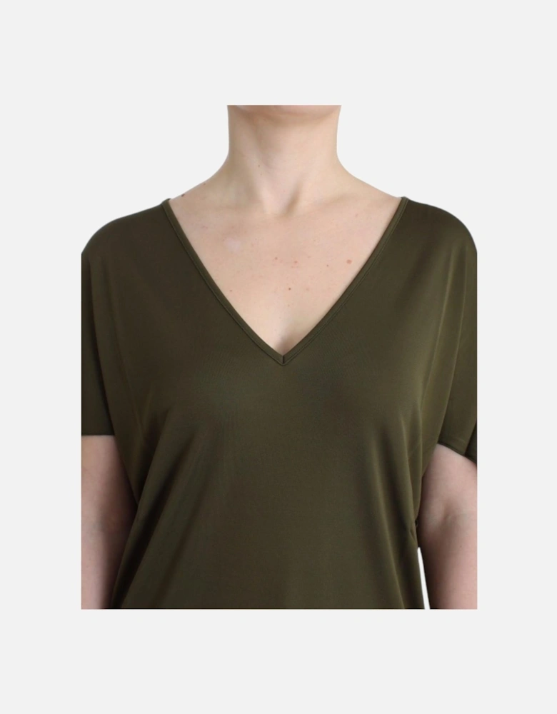 Tunic Top Relaxed Fit VNeck Women - Green T-Shirts