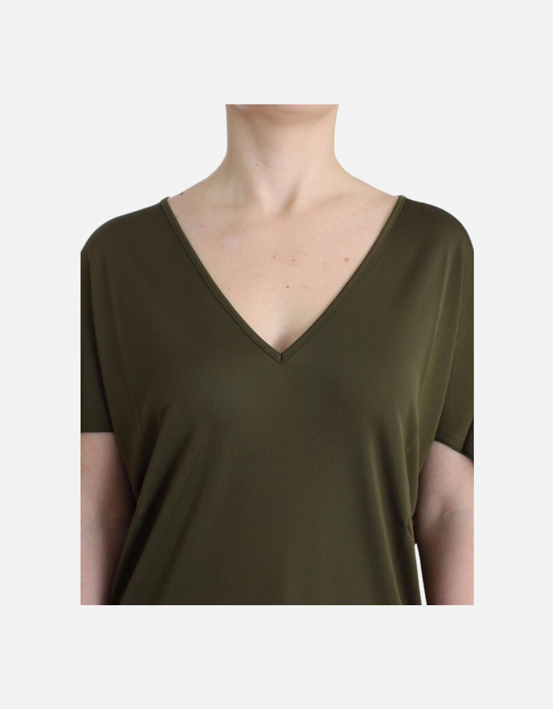 Tunic Top Relaxed Fit VNeck Women - Green T-Shirts
