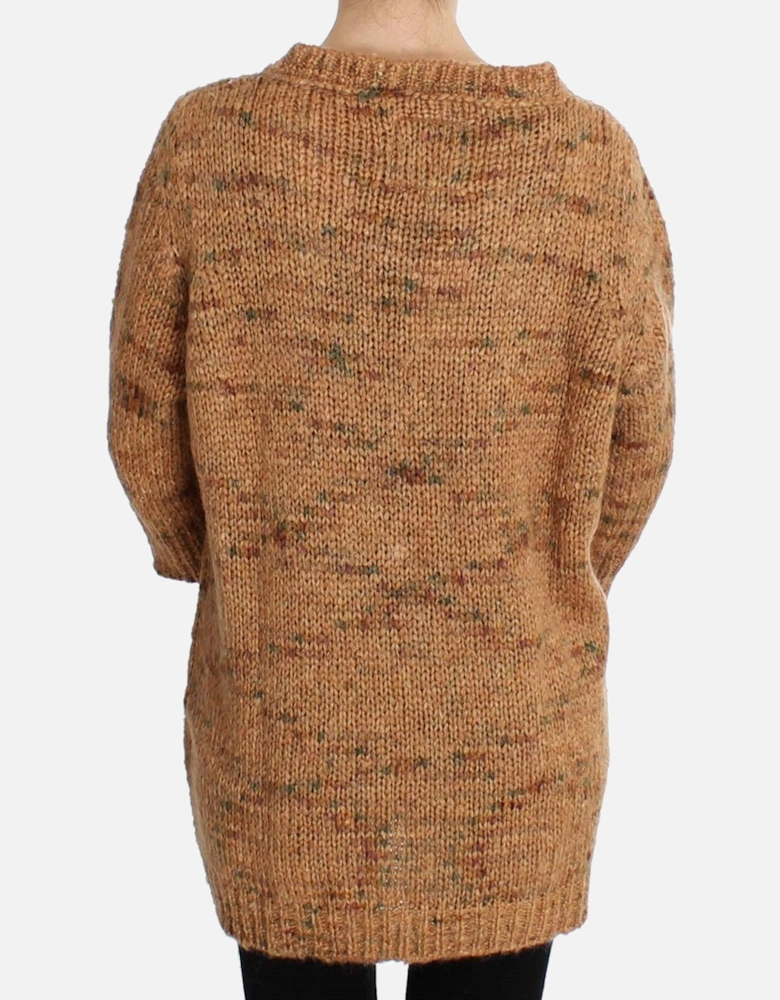 VNeck Knit Pullover Sweater Women - Brown