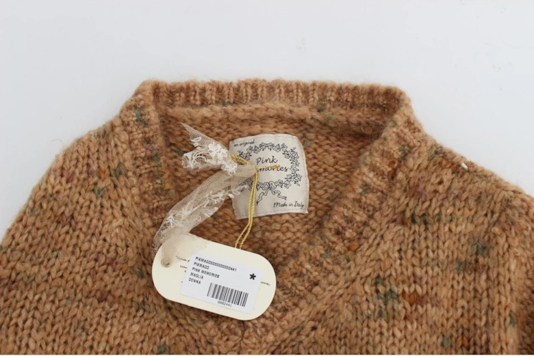 VNeck Knit Pullover Sweater Women - Brown