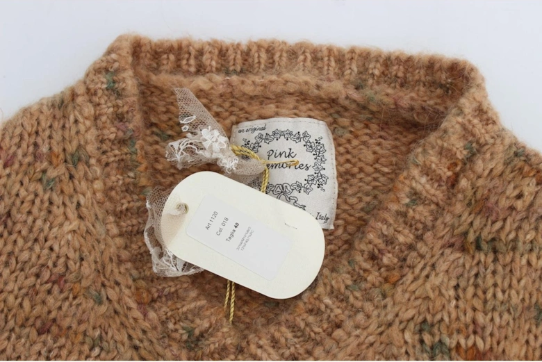 VNeck Knit Pullover Sweater Women - Brown