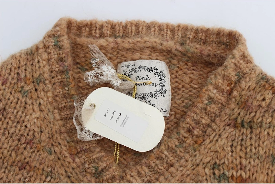 VNeck Knit Pullover Sweater Women - Brown