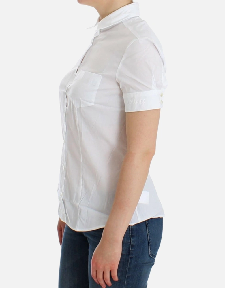 Peter Pan Collar Short Sleeve Shirt Women - White T-Shirts