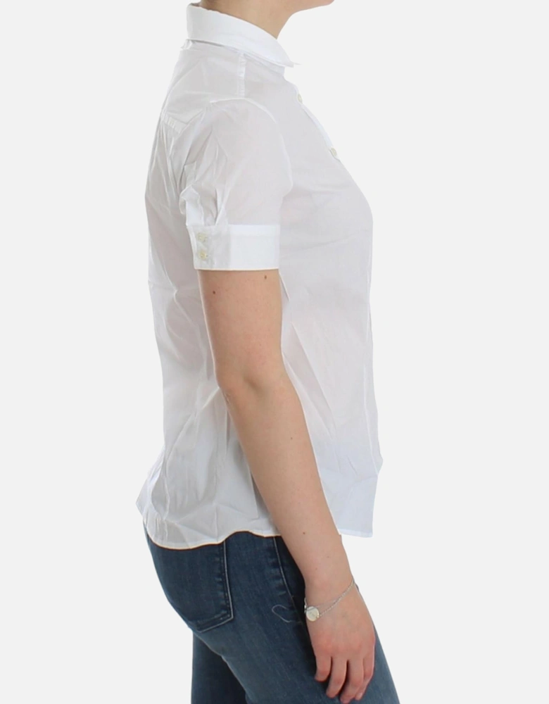 Peter Pan Collar Short Sleeve Shirt Women - White T-Shirts