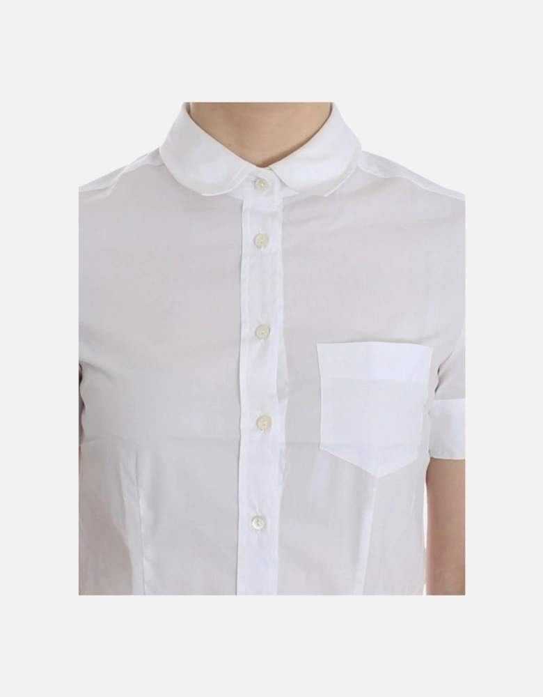 Peter Pan Collar Short Sleeve Shirt Women - White T-Shirts