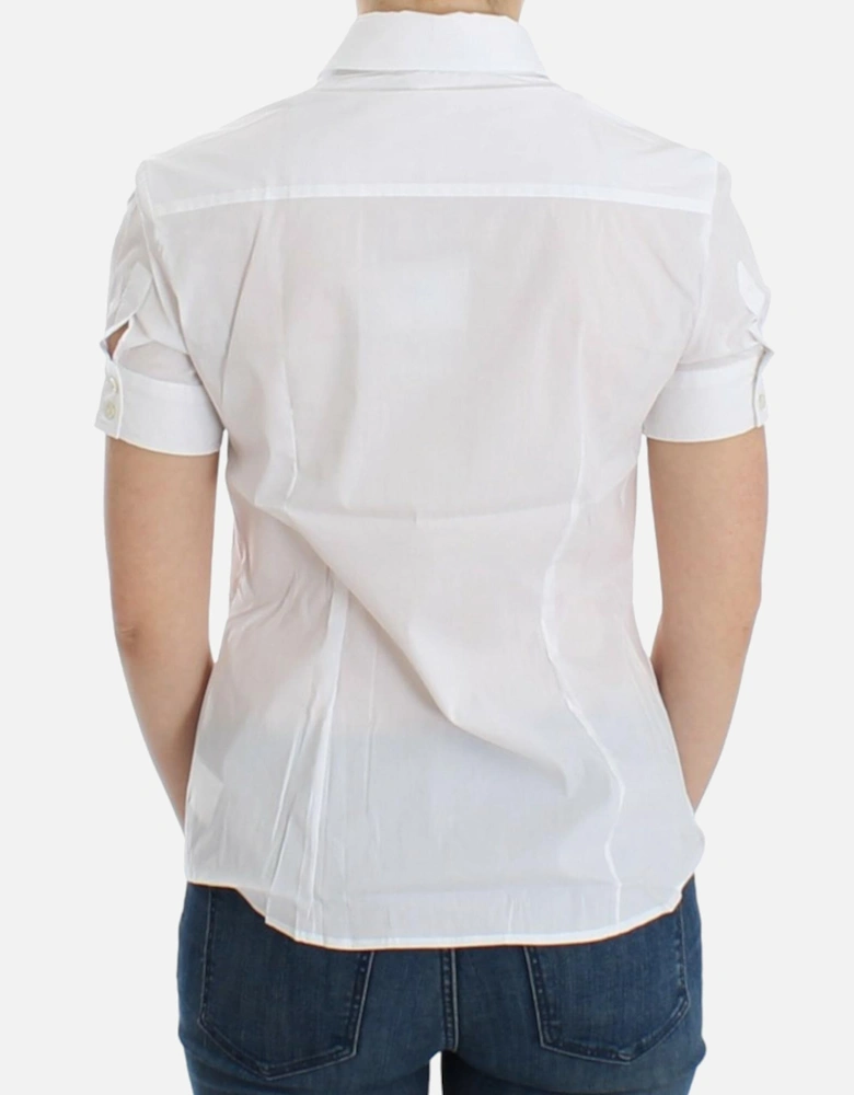 Peter Pan Collar Short Sleeve Shirt Women - White T-Shirts