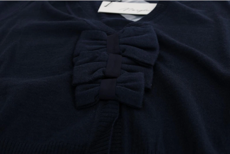 Vneck Merino Wool Cardigan Women - Blue Sweaters