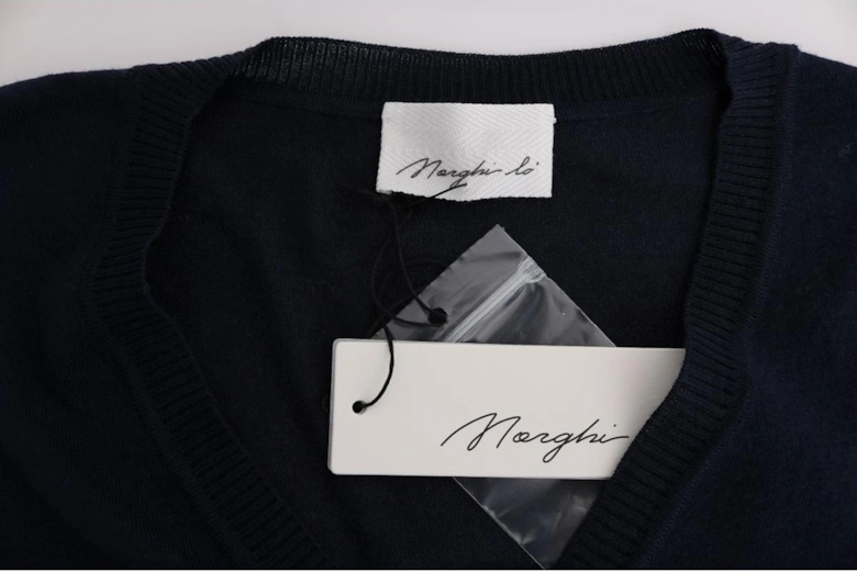 Vneck Merino Wool Cardigan Women - Blue Sweaters